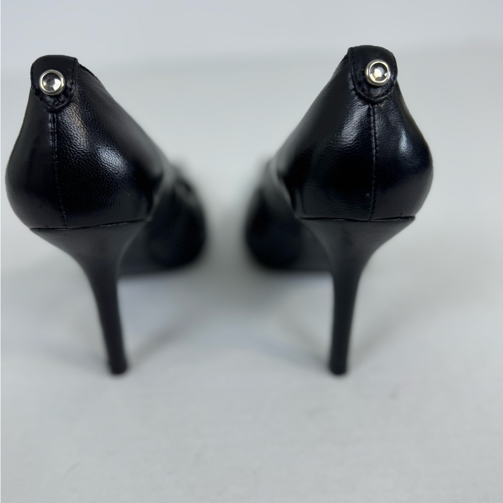 Black Leather Women's Heels - Picture 3 of 7